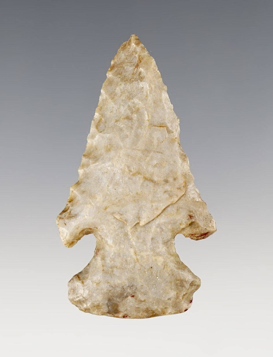 Nicely patinated 2 1/2" Thebes Point found in Union Co., Ohio. 