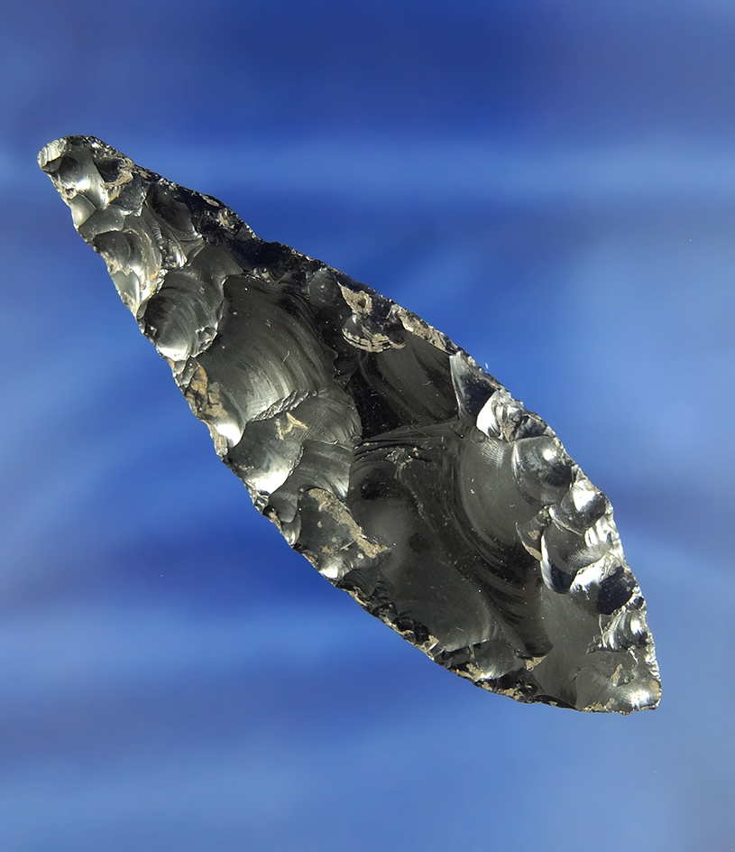 3 1/4" nicely beveled Western Four-Way Knife made from Obsidian found in the Great Basin area.