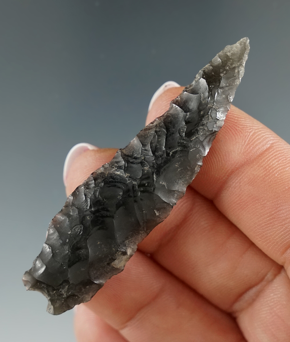 2 3/8" Humboldt Triangular made from obsidian found in Warner Valley Oregon. Ex. Cockrell