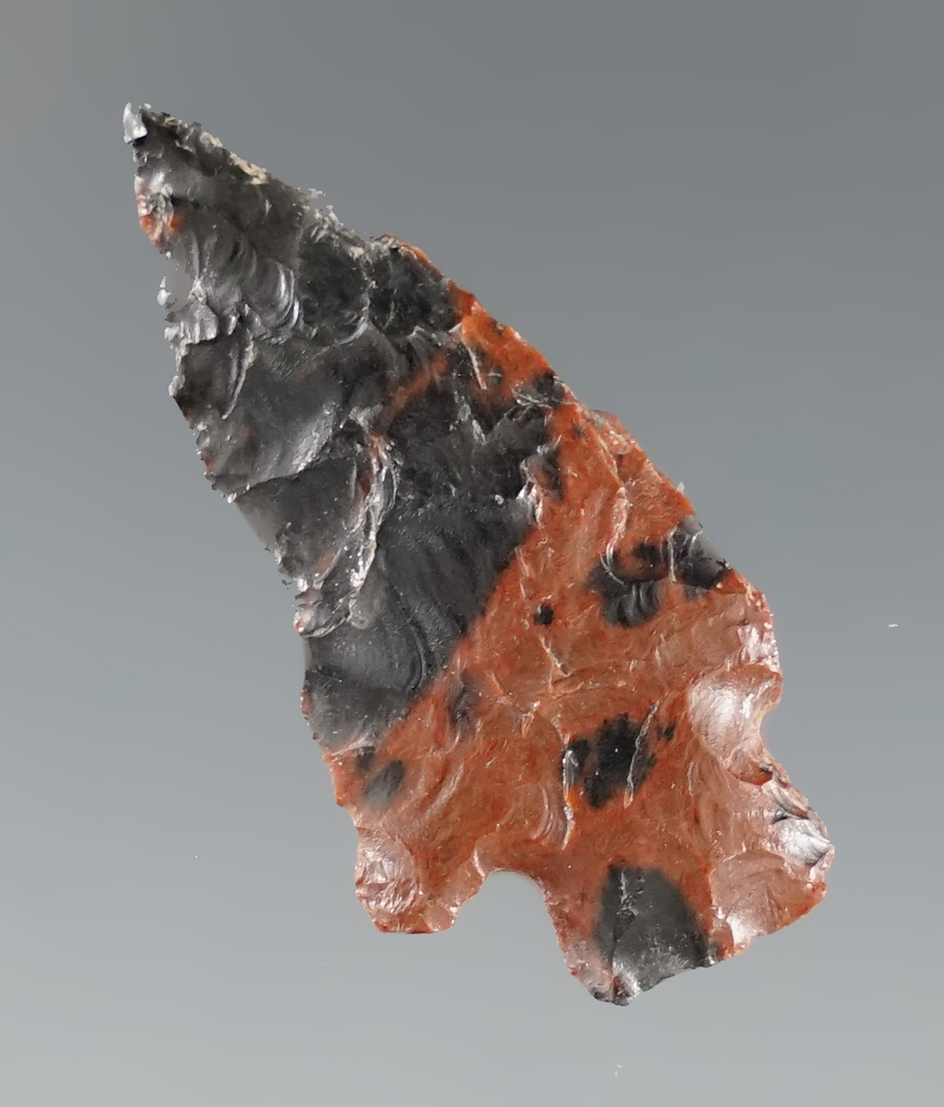 1 1/8" triple flow obsidian Rose Springs found by Hank Cassidy in Oregon. Bennett certificate.