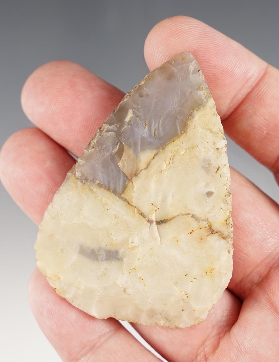 2 9/16" Hopewell Blade that is well flaked made from beautiful Flint Ridge Flint. Found in Ohio.