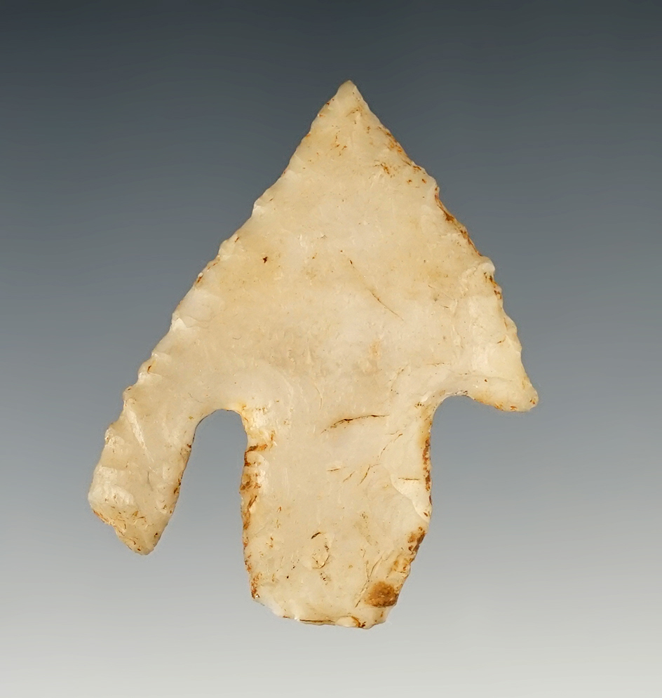 Nice! 2" Novaculite Calf Creek found in Eastern Texas. Both barbs are original.