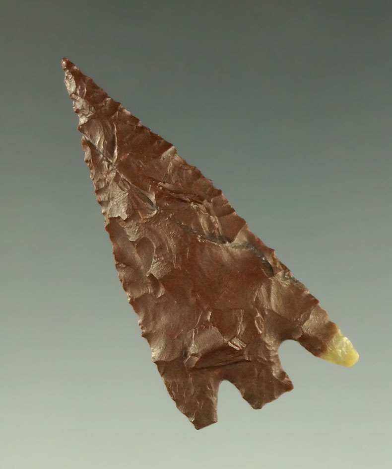 1 5/8" Gunther Barbed - Pacific Northwest made from attractive brown Jasper. Ex. Museum.