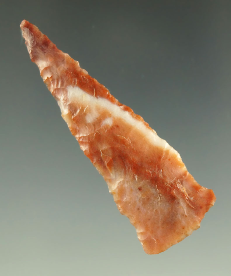 2 1/16" Flint Knife made from attractive multi-colored Flint found in Washington.