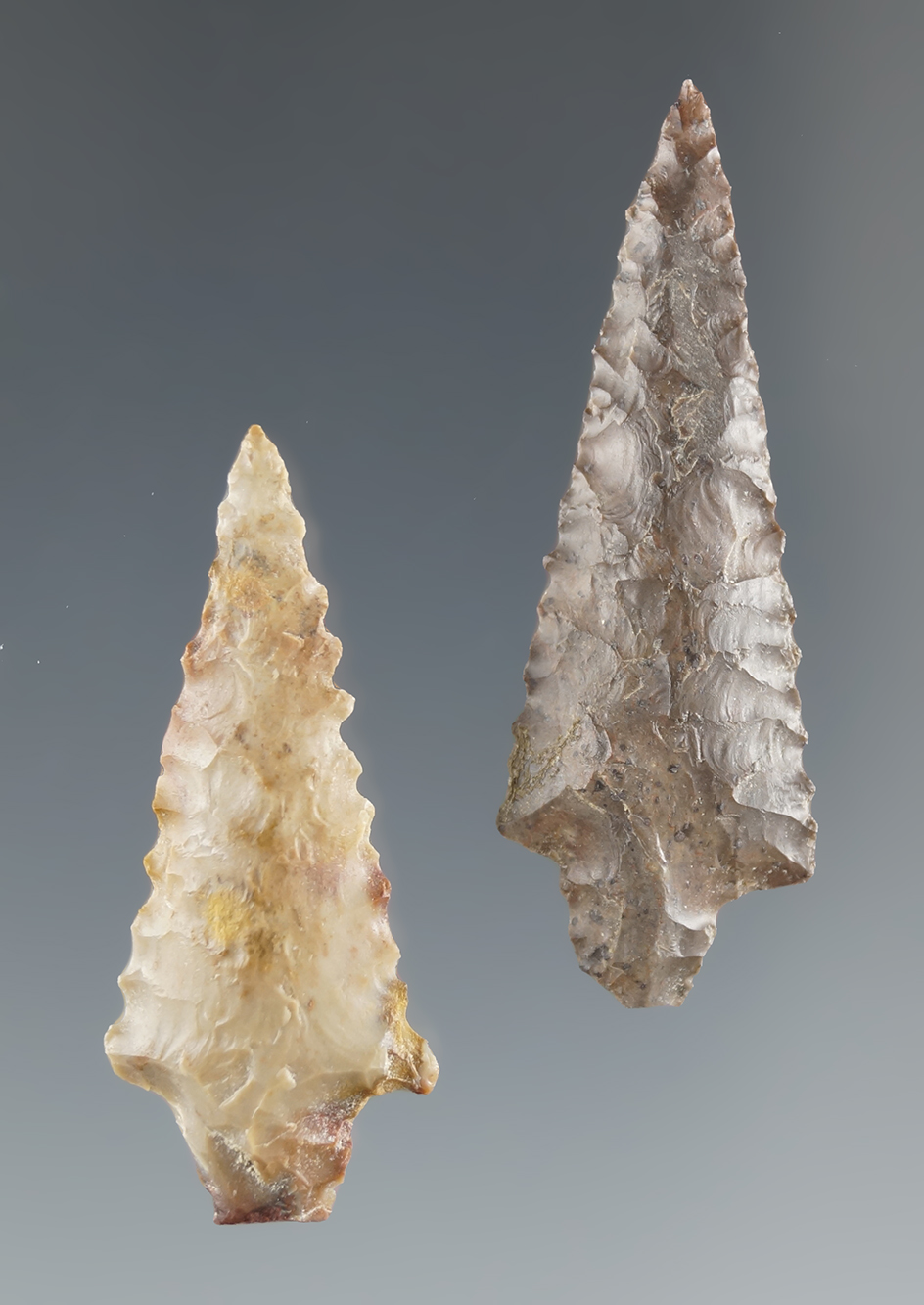 Pair of well styled Rabbit Island points found near the Quilomene Bar, Columbia River.