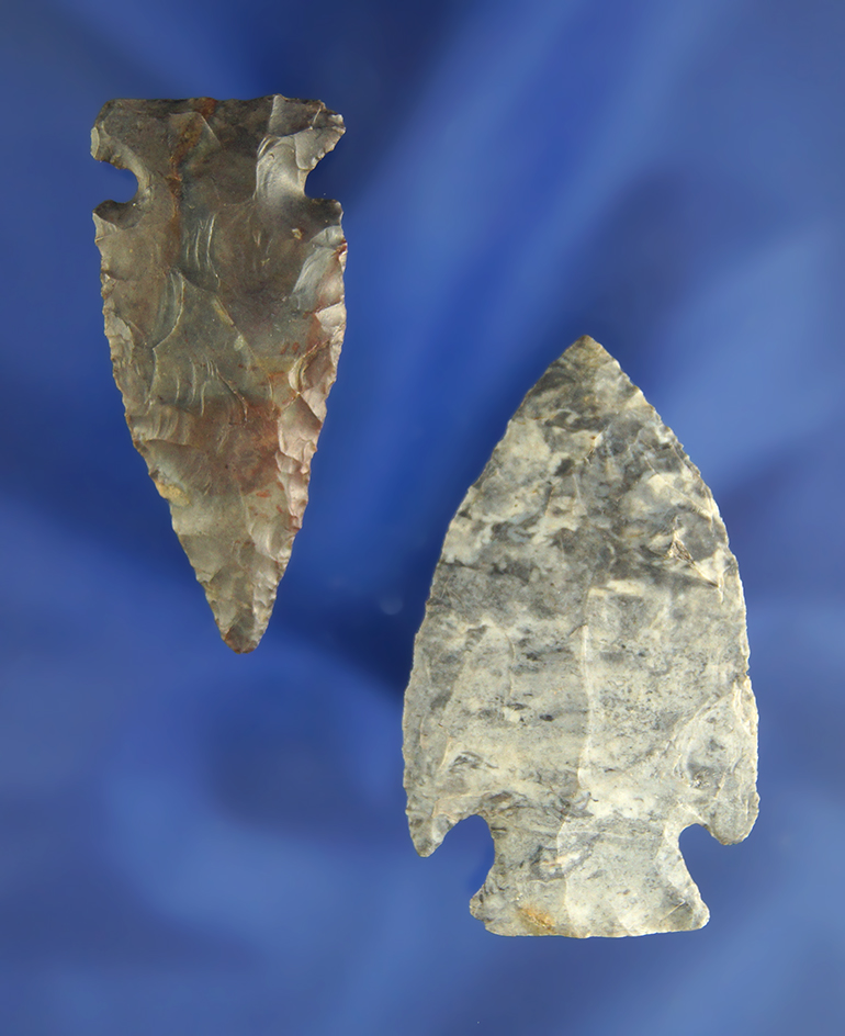 Pair of Intrusive Mound points, largest is 2" found in Crawford Co.,  Ohio