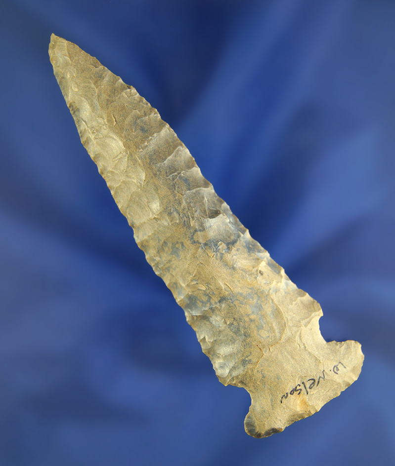 Excellent flaking on this 3 3/4" Fishspear made from Fort Payne chert found in Kentucky.