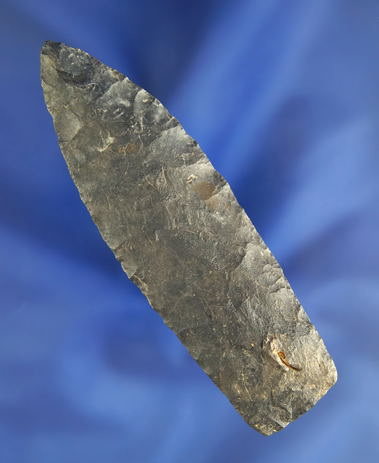 3 7/16" Paleo Lanceolate - Nellie Variety of Coshocton Flint found in Ohio. Bennett COA.