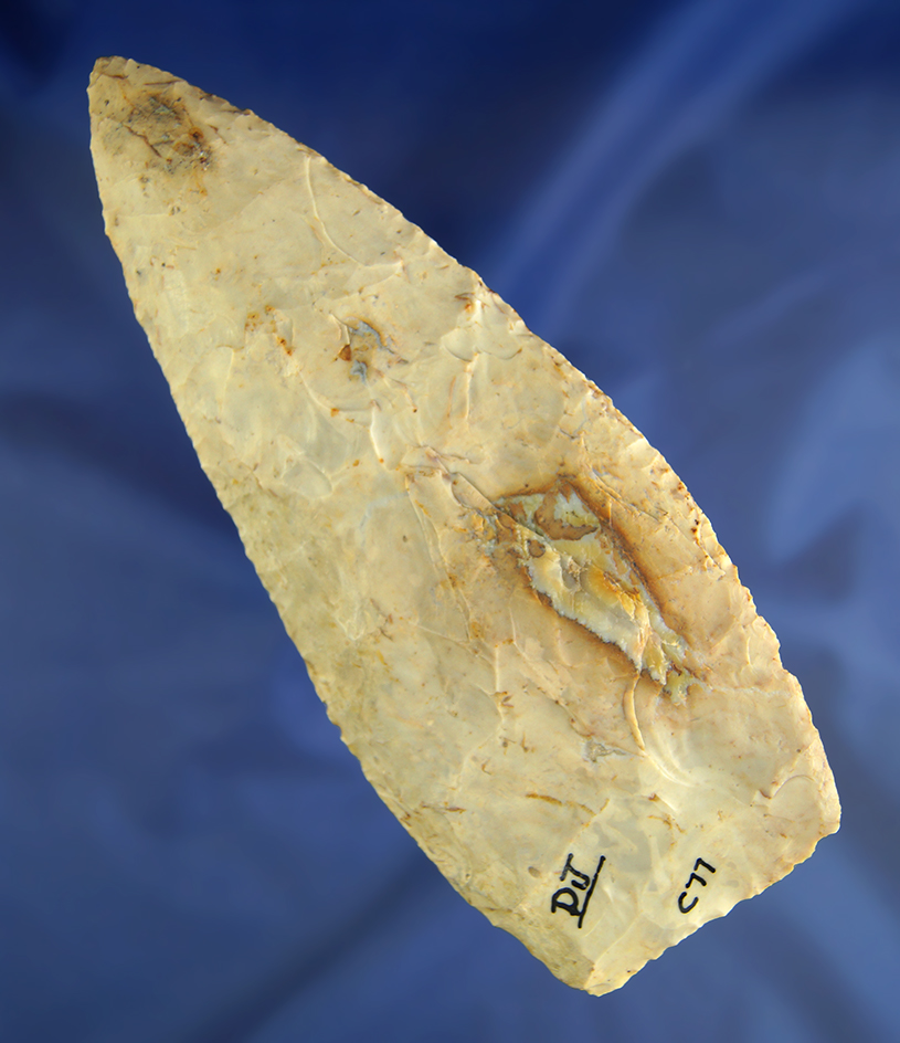 6 5/8" Hopewell Blade - Flint Ridge - found by Jacob Royer near Ft. Ancient in 1934. Bennett COA.