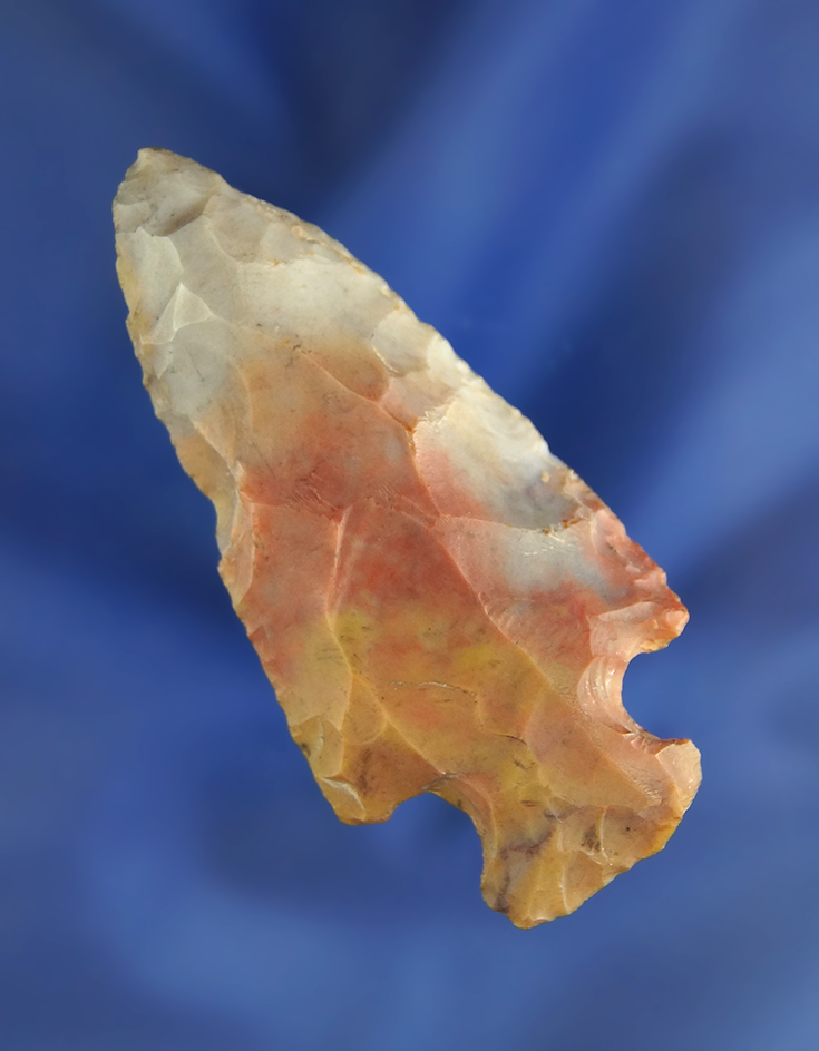 2 1/2" multicolored Flint Ridge Flint Hopewell found in Crawford Co.,  Ohio