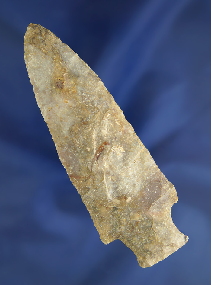 4 3/16" Stemmed Knife made from attractive Boyles chert found in Kentucky.