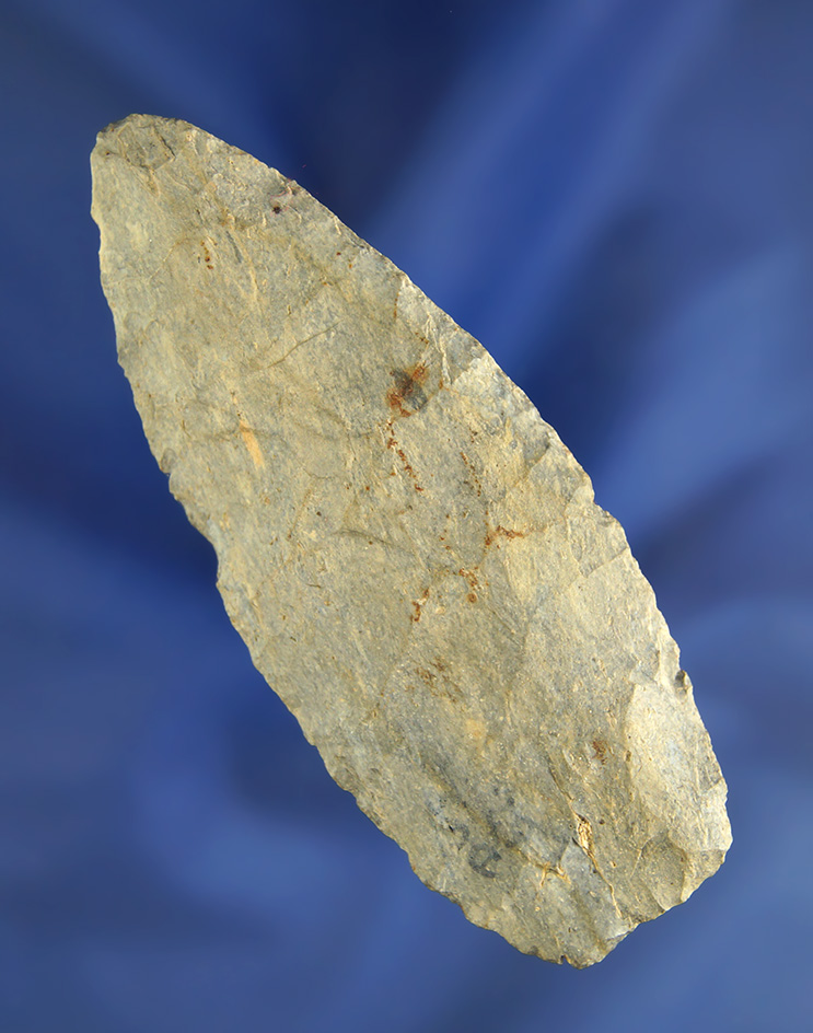 3 7/16" Coshocton Flint Paleo Lanceolate found in Lorain Co.,  Ohio.