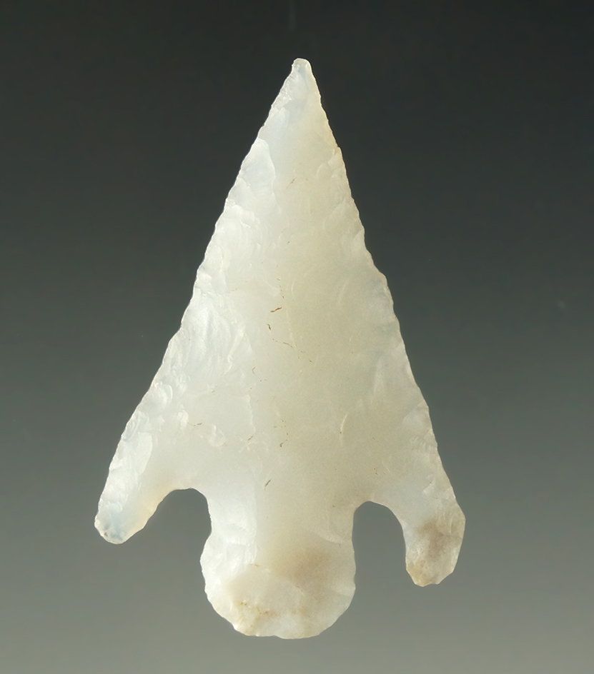 Ex. Museum! 1 1/2" Shumla point - beautifully styled from nicely translucent Chalcedony -Texas.