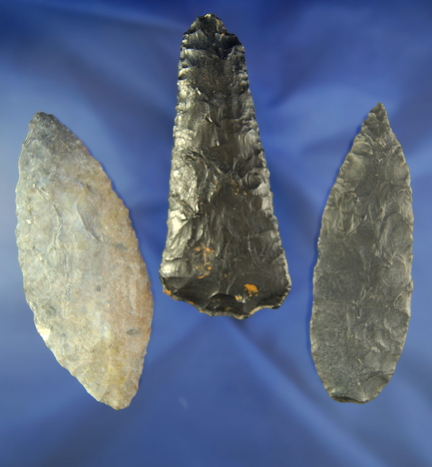 Set of three larger Knives found in Nevada, largest is 3 7/8".