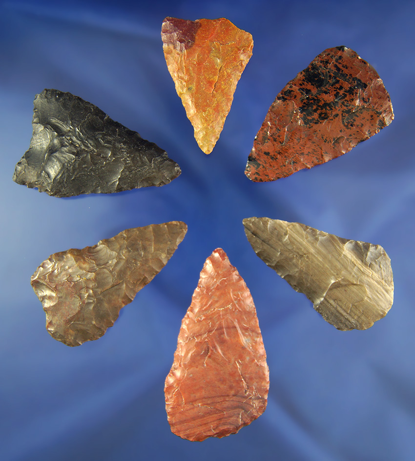 Set of six assorted Columbia River Blades, largest is 2 5/16".