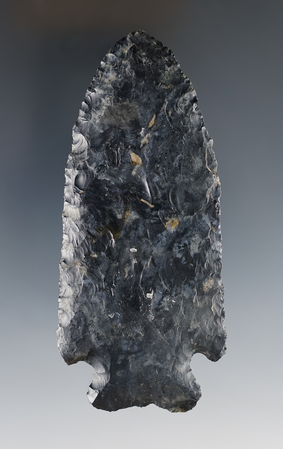 Outstanding 3 1/2" Ohio Cornernotch made from Coshocton Flint. Ex. Mike Estell, Keith Ray.