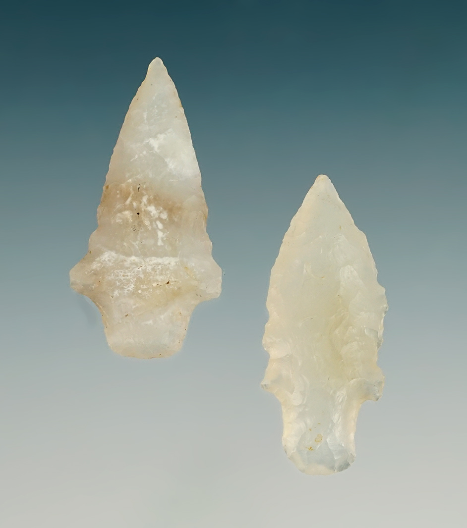 Pair of highly translucent Points found in the Four Corners area of the U.S. The largest is 1 7/16".