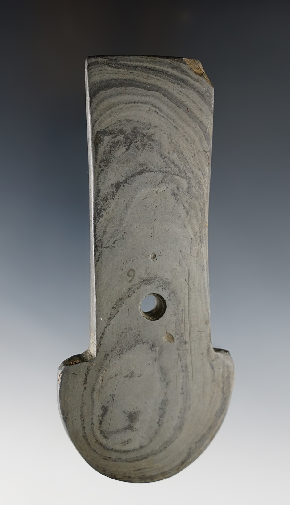 4 9/16" Hopewell Shovel Pendant found in Richland Co., Ohio. Bennett COA.