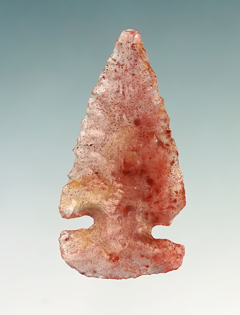 1 1/4" Side Notched Dart point that is thin and well made.