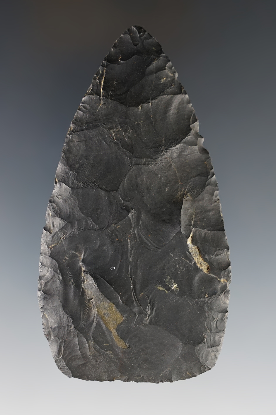3 1/2" well flaked Hopewell Cache Blade found in Holmes Co., Ohio.