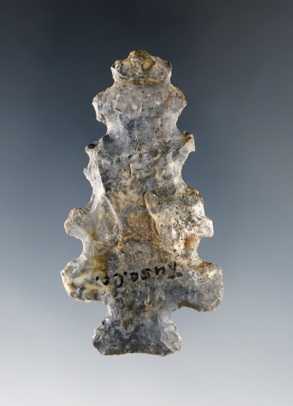 Very rare! 2 3/8" Eccentric made from patinated Coshocton Flint. Tuscarawas Co., Ohio.