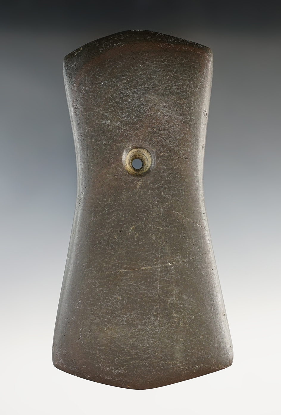 5 5/8" Adena Keyhole Pendant found in Warren Co., Ohio. Pictured in Indian Artifacts of the Midwest!