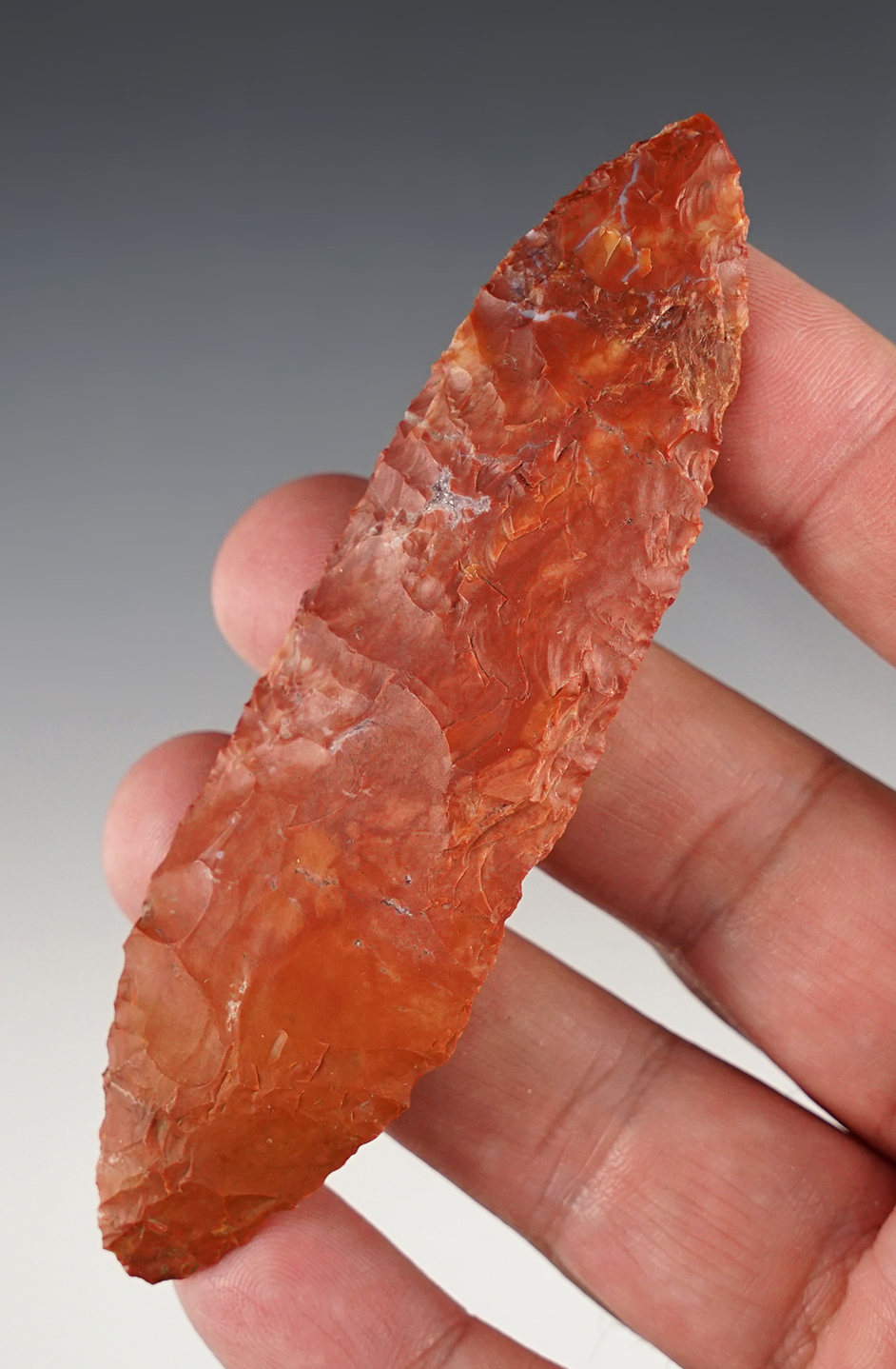 Nice! 4" Wahmuza knife - attractive multi-color Jasper. Found near the mid-Columbia River.