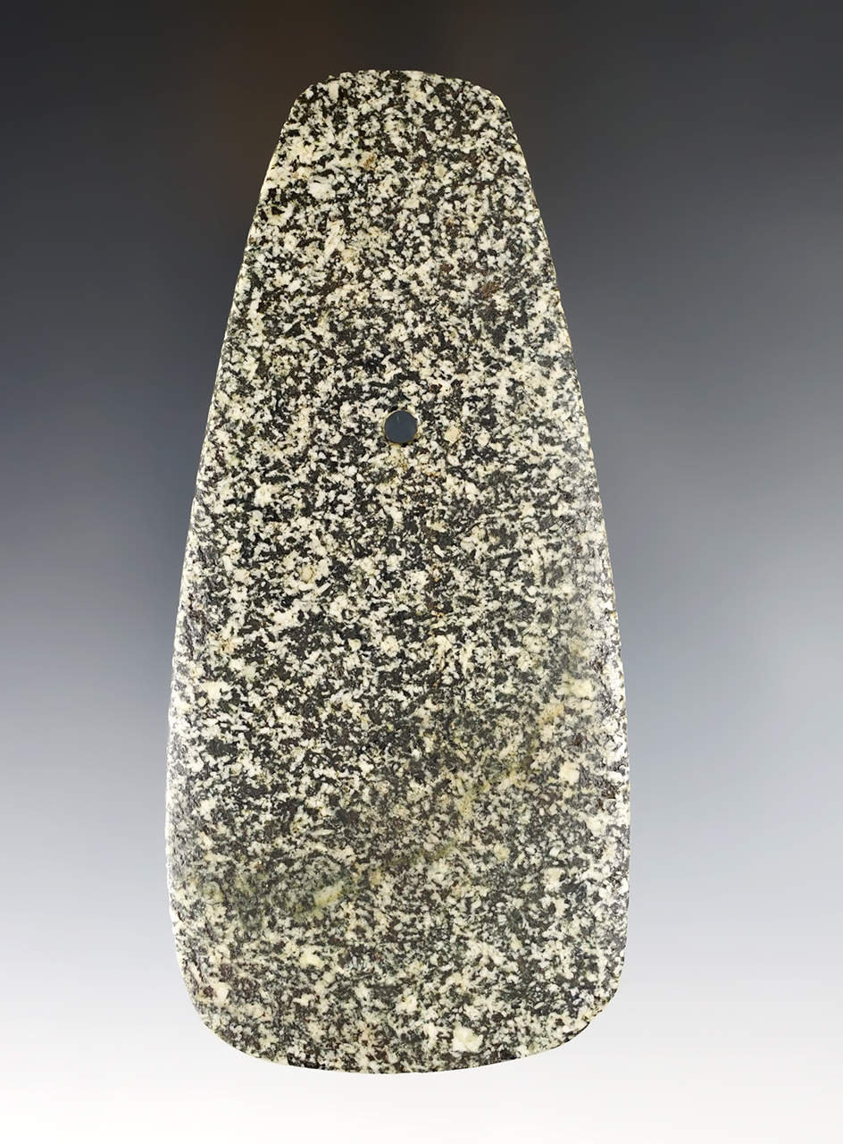 5" Intrusive Mound Trapezoidal Pendant made from black and white Granite.Summit Co., Ohio.