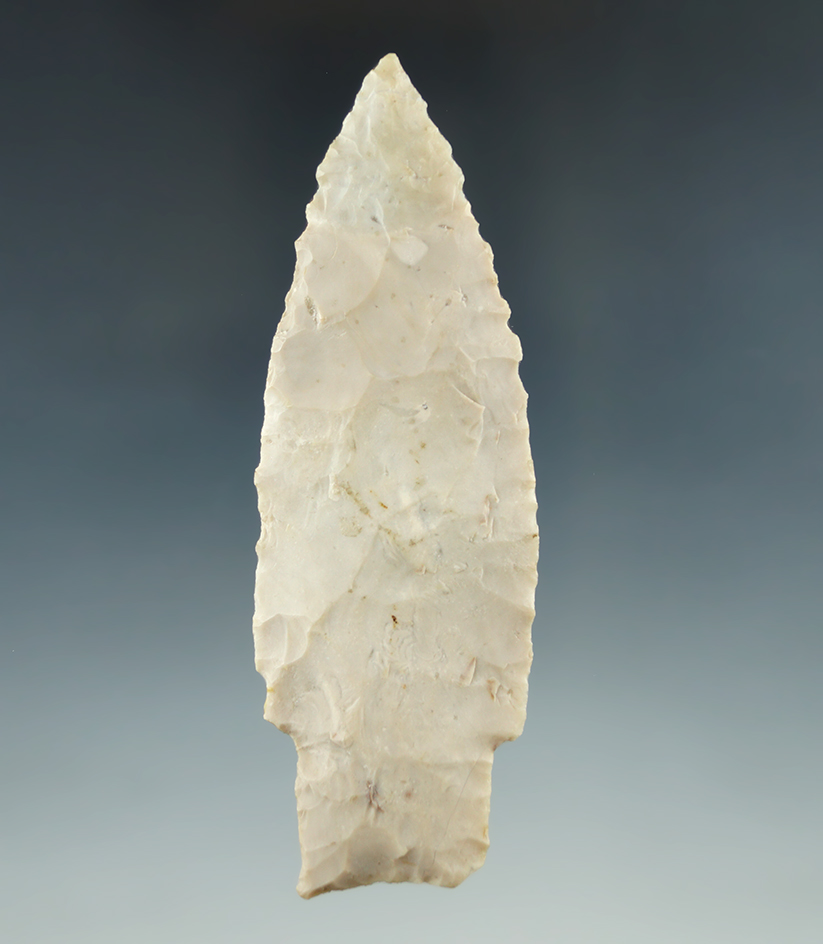 3 7/8" Paleo Stringtown Lance made from Flint Ridge Flint, found in Franklin Co., Ohio. Ex. Dr. Knap
