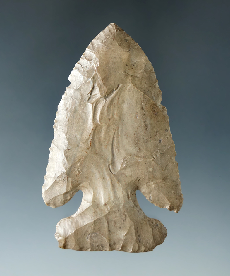 2 15/16" Archaic Thebes Deep Notch Bevel found in Allen Co., Ohio. Ex. Richard Schilling Collection.