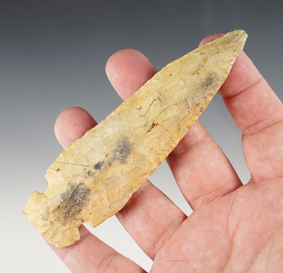 Patinated 4 3/4" Sidenotch found in the Midwest. A few box nicks but still displays well.