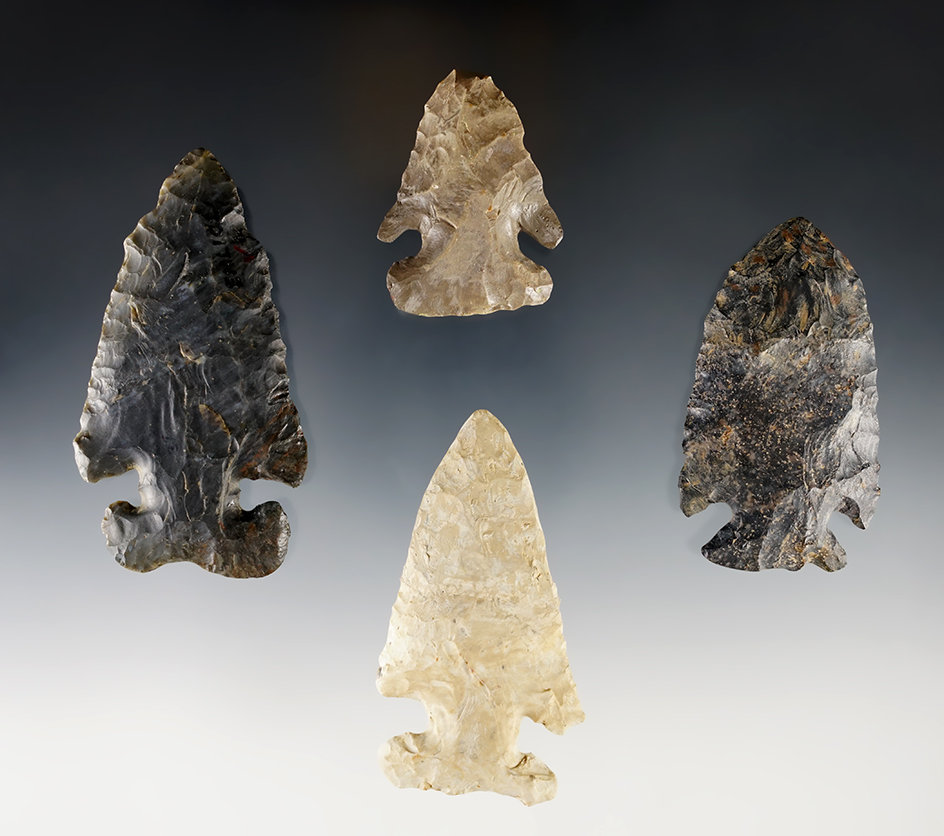 Set of 4 restored Ohio Thebes. The largest is 3 1/4".