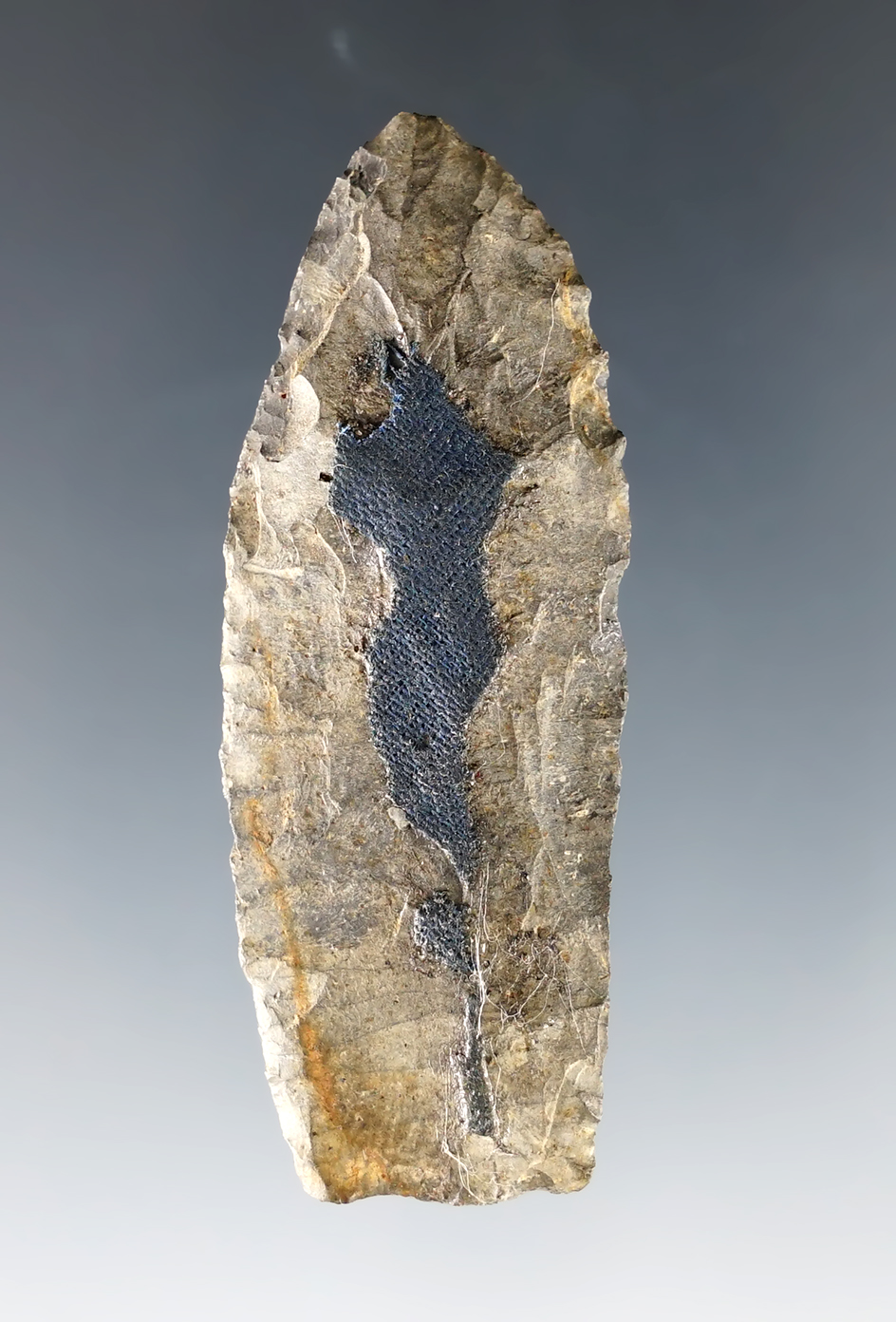 2 5/16" Paleo Lanceolate made from patinated Nellie Chert. Found in Columbiana Co., Ohio.