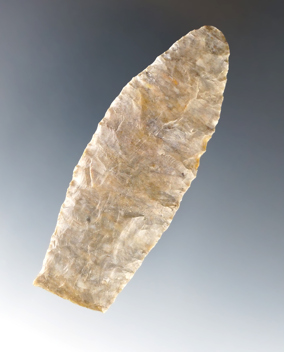3" Paleo Lanceolate made from Coshocton Flint found in Coshocton County Ohio.