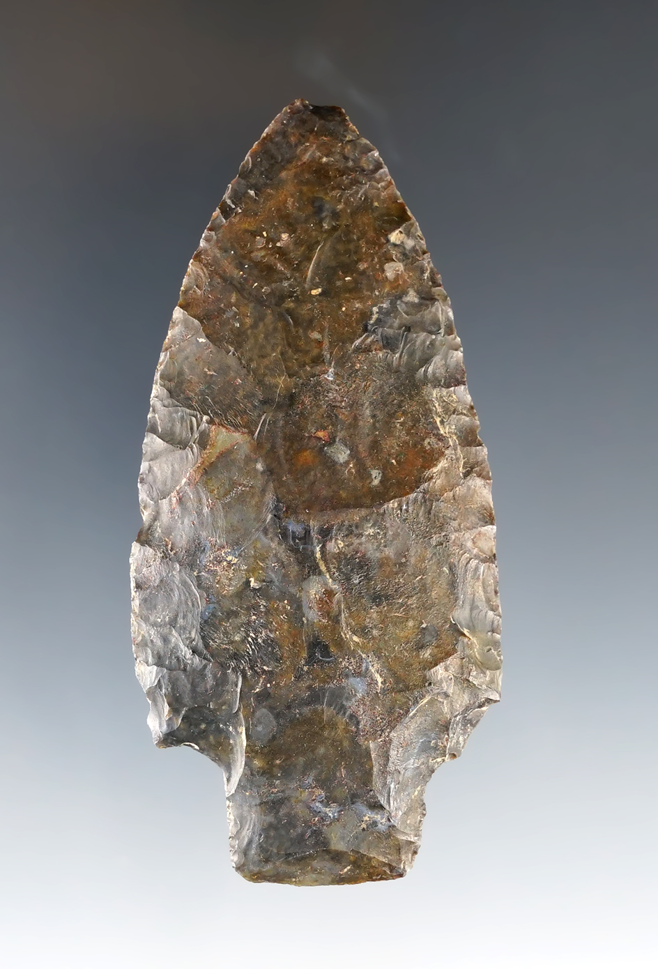 3 3/16" Stemmed Knife that is beautifully made from Upper Mercer Flint found in Ohio. 