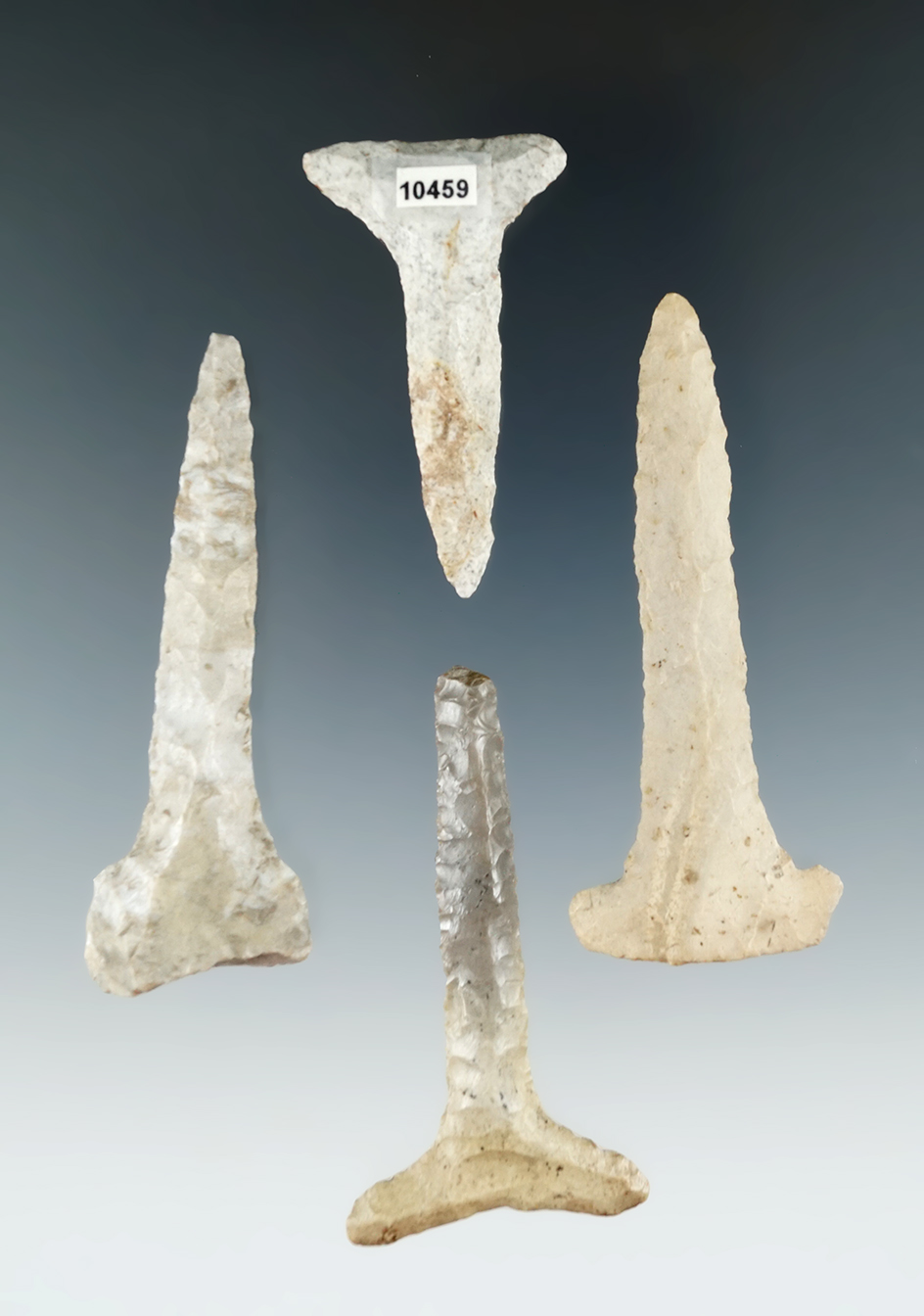 Set of four Flint Drills found in Ohio, largest is 2 13/16".