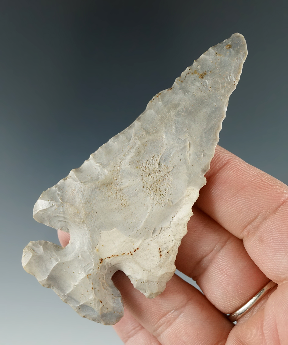 3 5/16" Archaic Thebes Bevel found in Ohio Co., Kentucky. Ex. Steve Dowell.