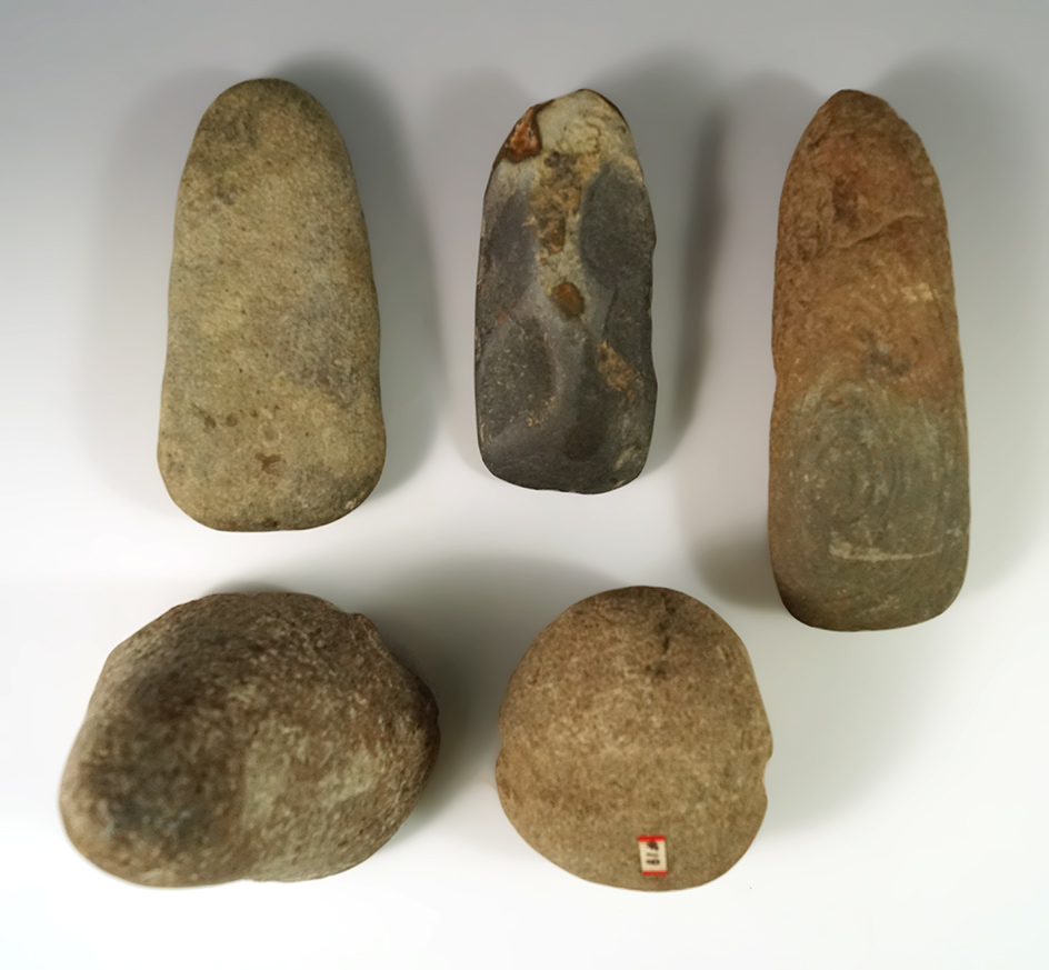 Group of assorted Ohio Stone Artifacts including a 5 3/8" Slate Celt.