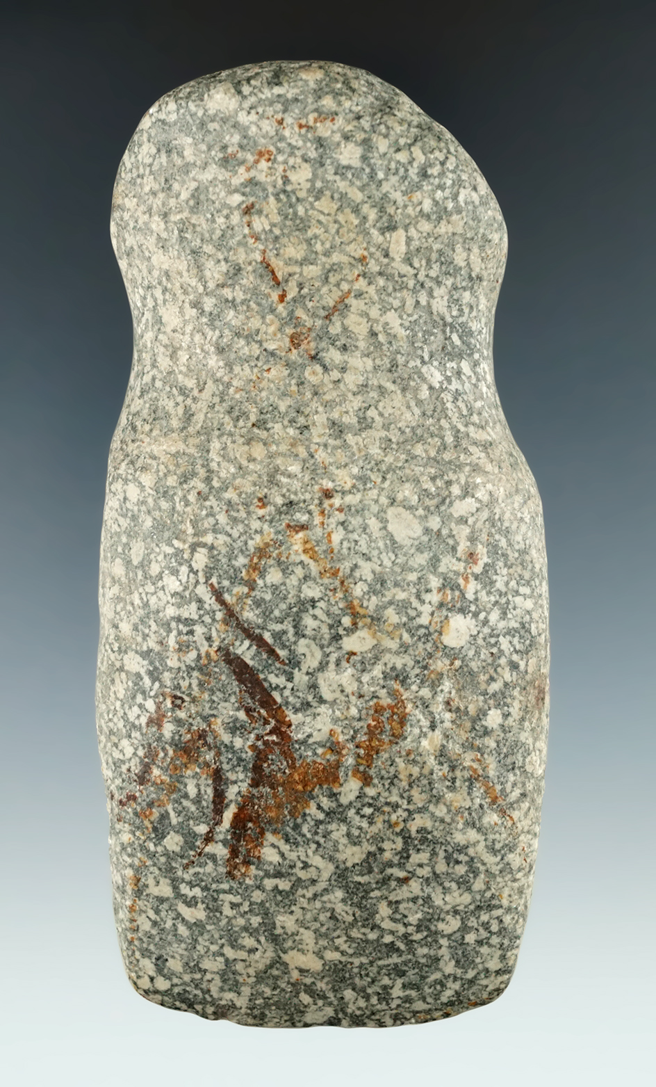 4 3/8" Rare style 3/4 Grooved Adz made from Granite. Found in Berlin Hgts, Erie Co., Ohio.