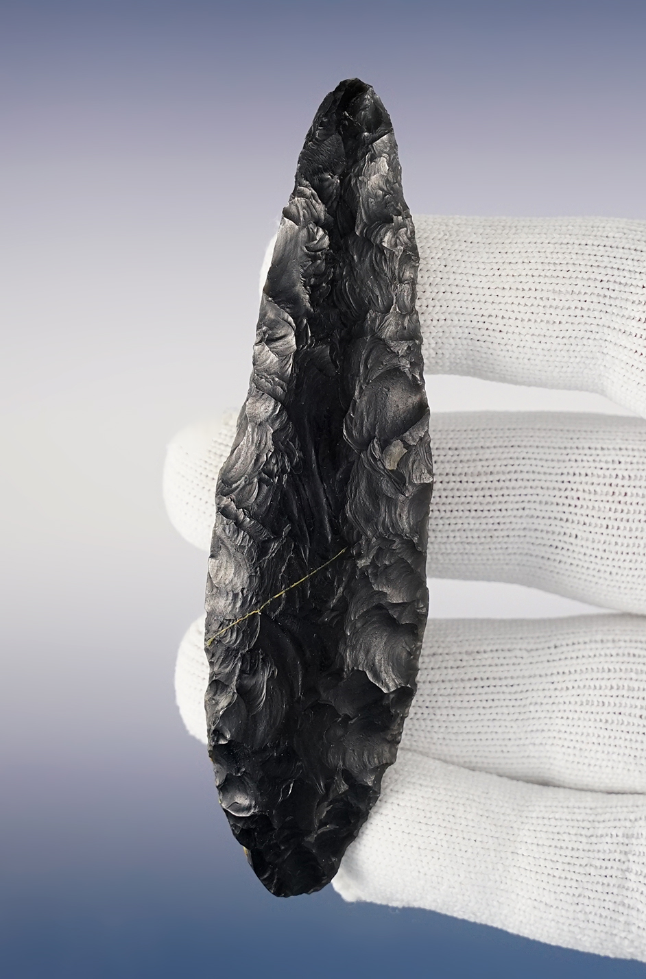 4 1/8" Paleo Haskett found around the Alvord Desert in Harney Co., Oregon. Made from Obsidian.