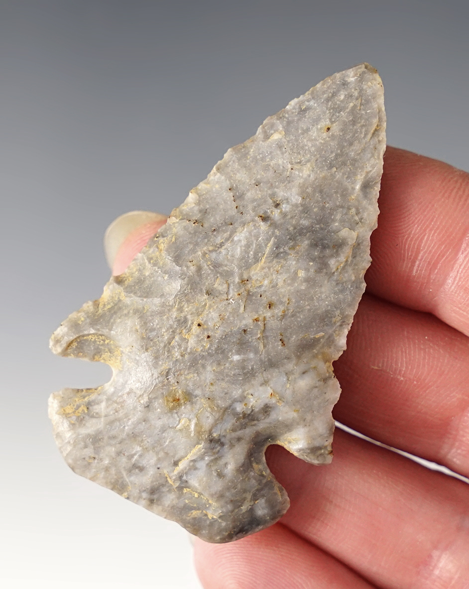 Finely made 2 5/16" Dovetail with excellent grinding to the base. Found in Adams Co., Ohio.