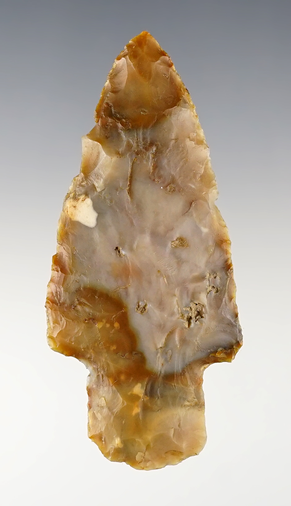 3" Flint Ridge Adena that is colorful . Found in Mercer Co., Ohio. Bennett COA.