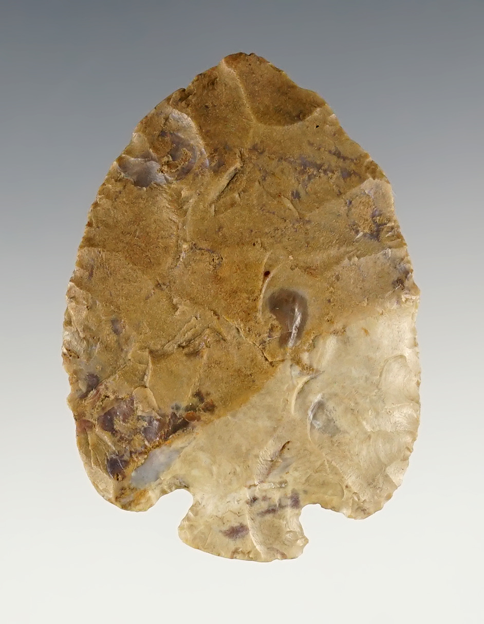 Unique! 2 1/16" Miniature Dovetail - nicely ground base, made from Flint Ridge Flint. Ohio. 