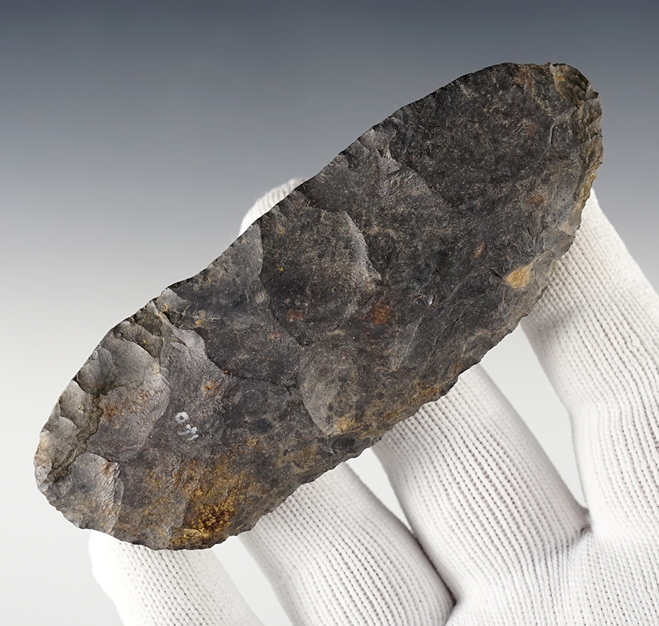 4 3/8" Paleo Knife found in Knox Co., Ohio in 1976. Well made from Coshocton Flint.