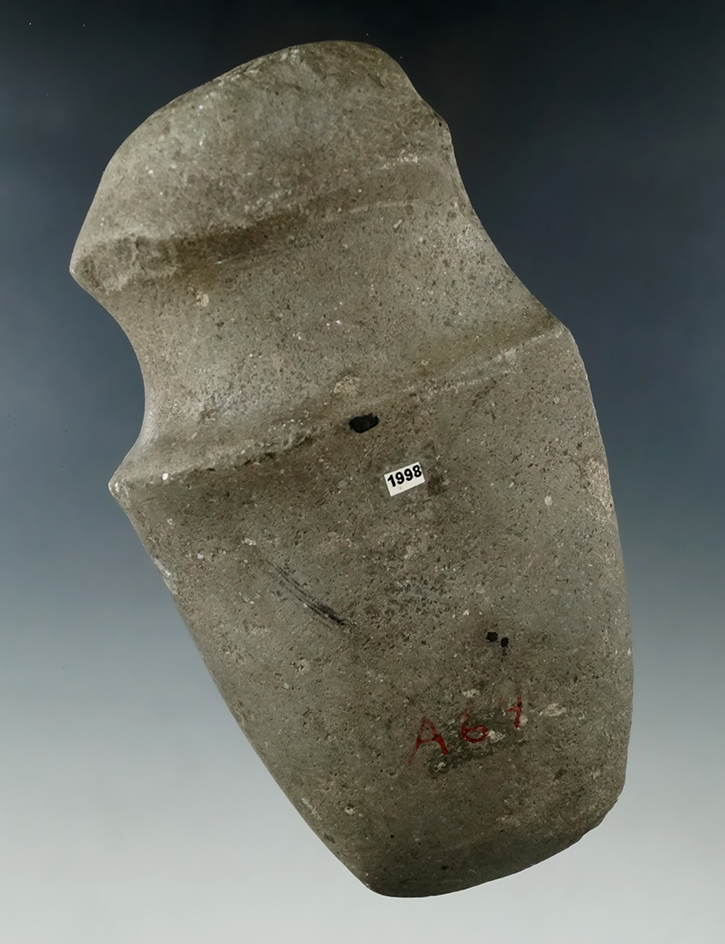 6 1/8" Hardstone 3/4 Groove Axe found in Mercer Co., Ohio.