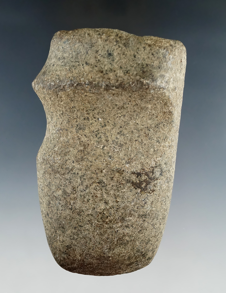 4 1/4" Long 3/4 Groove Axe that was anciently salvaged, found in Miami Co., Ohio.
