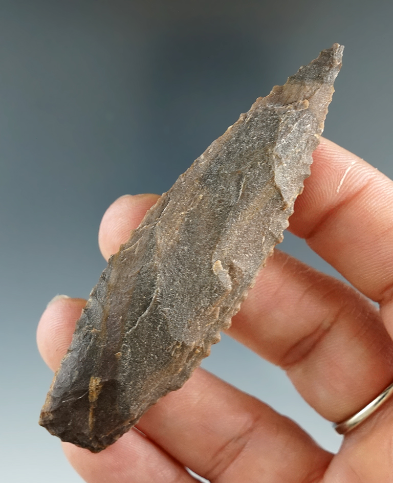 3 1/8" Angostura made from Petrified Wood, found in Wilson Co., Texas. Rogers COA.