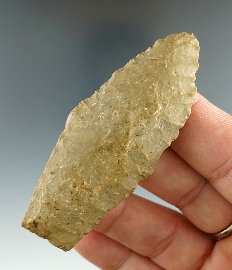 2 3/4" Agate Basin found in Northeastern Texas. Comes with a Rogers COA.